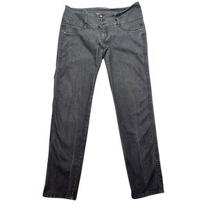 Watch LA High‎ Waist Jeans Gray Wash Denim Skinny Leg 3 Button Sz 15 Fits 34"